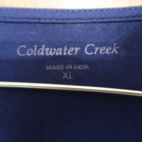 Coldwater Creek Navy Blue Knit Tank Top with Sequin Stripes Size XL (16) - Picture 2 of 6